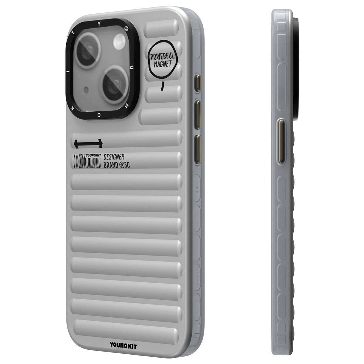 __vg|Gümüş|0|6976245249303-01|Apple iPhone 15 Kılıf Mat Renkli Tasarım YoungKit Original Serisi Kapak