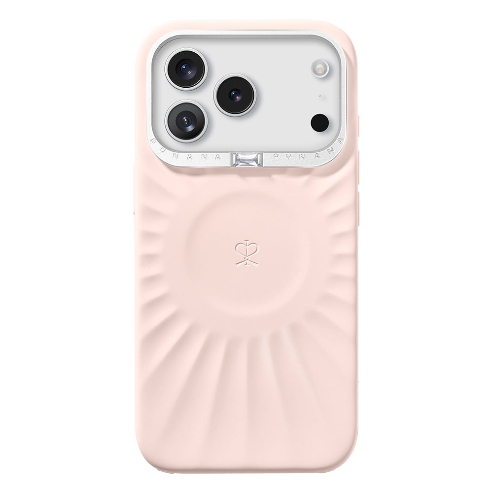 __vg|Pembe|0|6976788024382-01|Apple iPhone 17 Pro Max Kılıf Kabartma Tasarımlı Metal Kamera Çerçeveli Pynana Starlight Serisi Kapak