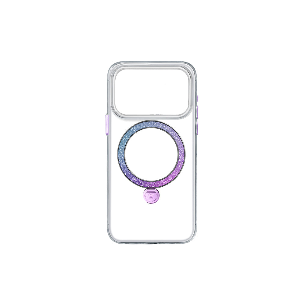 __vg|Mor|0|6976788024580-01|Apple iPhone 17 Pro Max Kılıf MagSafe Şarj Özellikli Simli Standlı Pynana Dancing Circle Trendy Serisi Kapak
