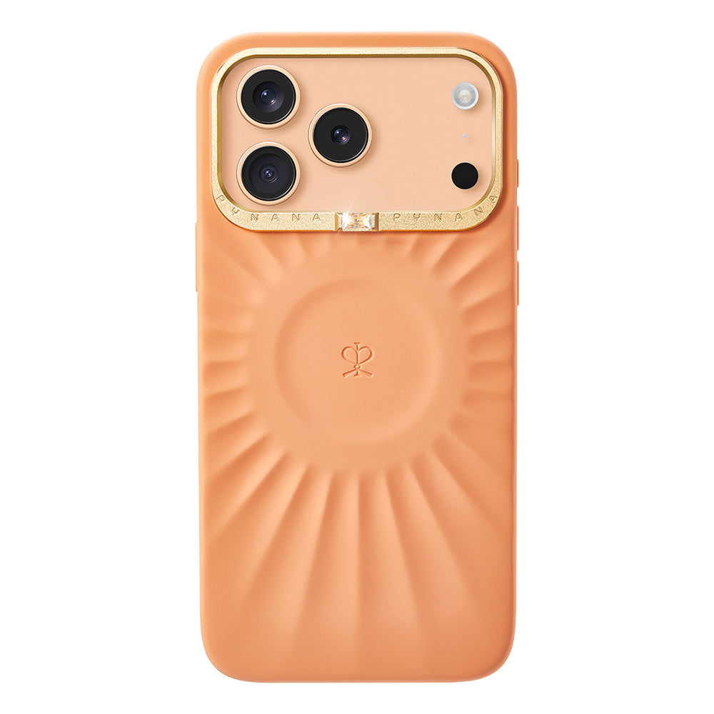__vg|Turuncu|0|6976788024825-01|Apple iPhone 17 Pro Max Kılıf Kabartma Tasarımlı Metal Kamera Çerçeveli Pynana Starlight Serisi Kapak