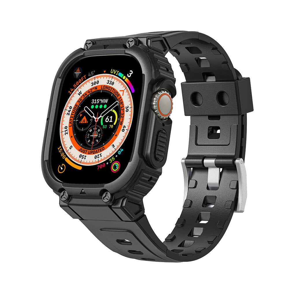 __vg|Siyah|0|6976975611906-01|Apple Watch Ultra 49mm Wiwu Wi-WB014 Armor Serisi 2in1 Sert PC Kasa Koruyuculu Silikon Kordon