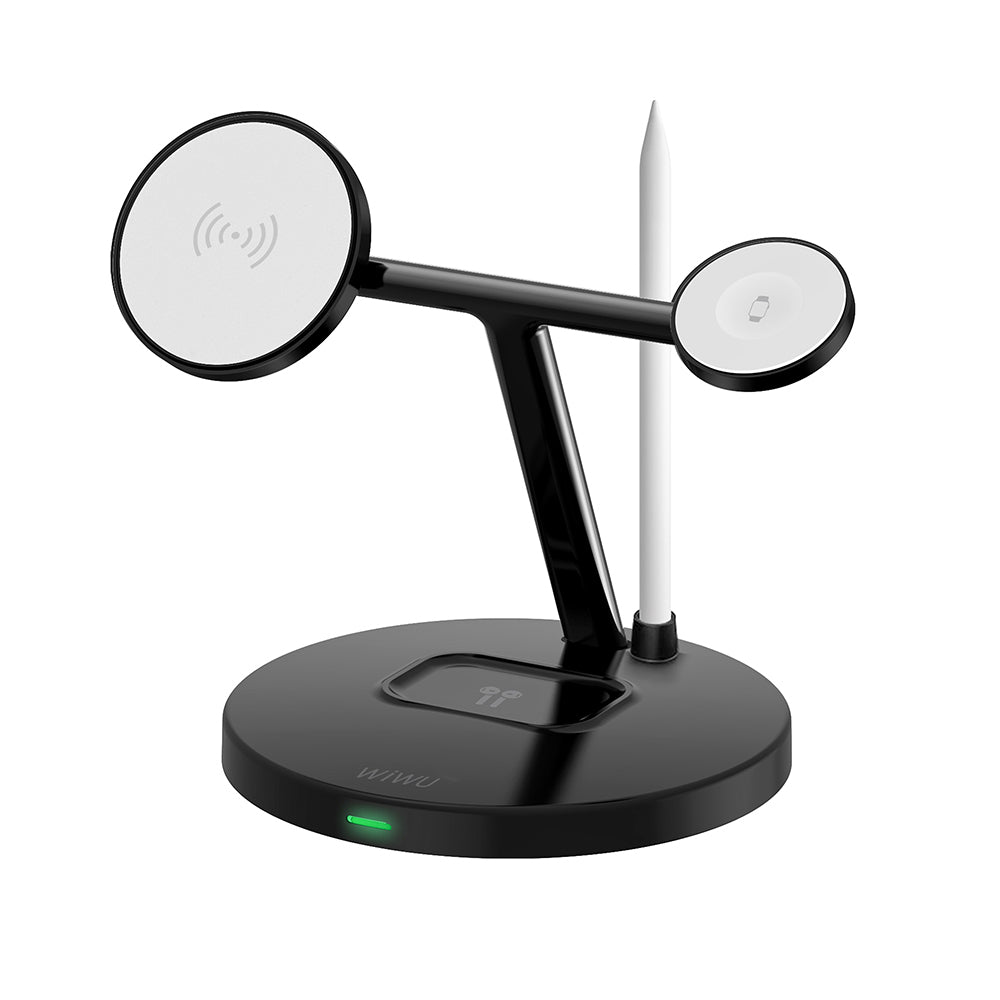 __vg|Siyah|0|6976975619858-01|Wiwu Wi-W032 4 in 1 Magnetik Hızlı Şarj Özellikli Kablosuz Şarj Standı 15W