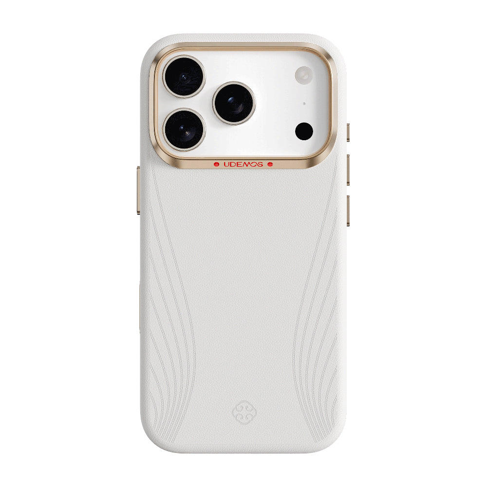 __vg|Beyaz|0|6978373651140-01|Apple iPhone 17 Pro Max Kılıf MagSafe Şarj Özellikli Çizgili Udemos Freedom Serisi Kapak