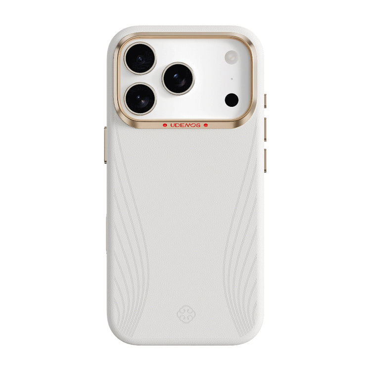__vg|Beyaz|0|6978373651140-01|Apple iPhone 17 Pro Max Kılıf MagSafe Şarj Özellikli Çizgili Udemos Freedom Serisi Kapak