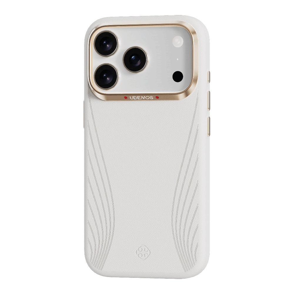 __vg|Beyaz|1|6978373651140-02|Apple iPhone 17 Pro Max Kılıf MagSafe Şarj Özellikli Çizgili Udemos Freedom Serisi Kapak