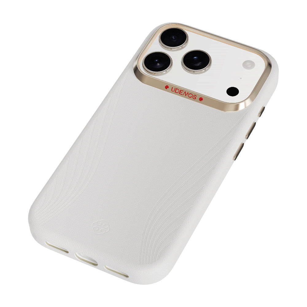 __vg|Beyaz|2|6978373651140-03|Apple iPhone 17 Pro Max Kılıf MagSafe Şarj Özellikli Çizgili Udemos Freedom Serisi Kapak