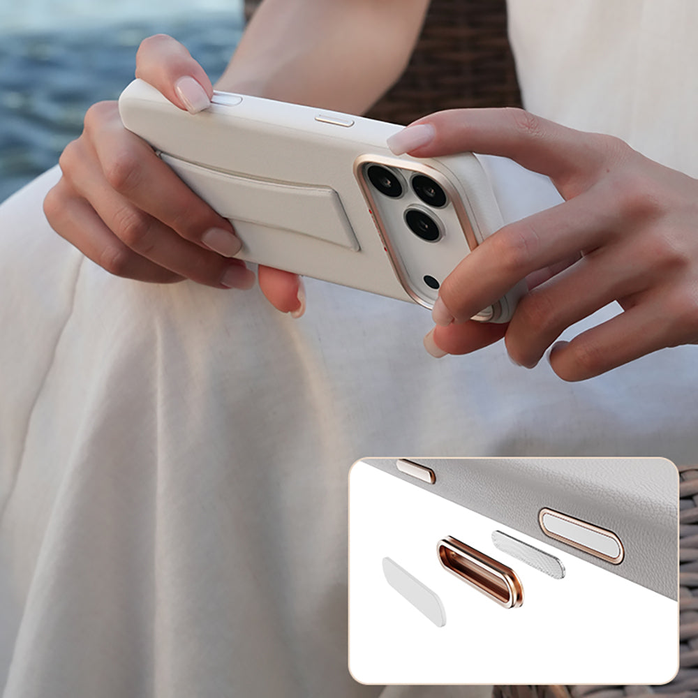 __vg|Beyaz|10|6978373651171-11|Apple iPhone 17 Pro Max Kılıf MagSafe Şarj Özellikli Standlı Udemos İndependence Serisi Kapak