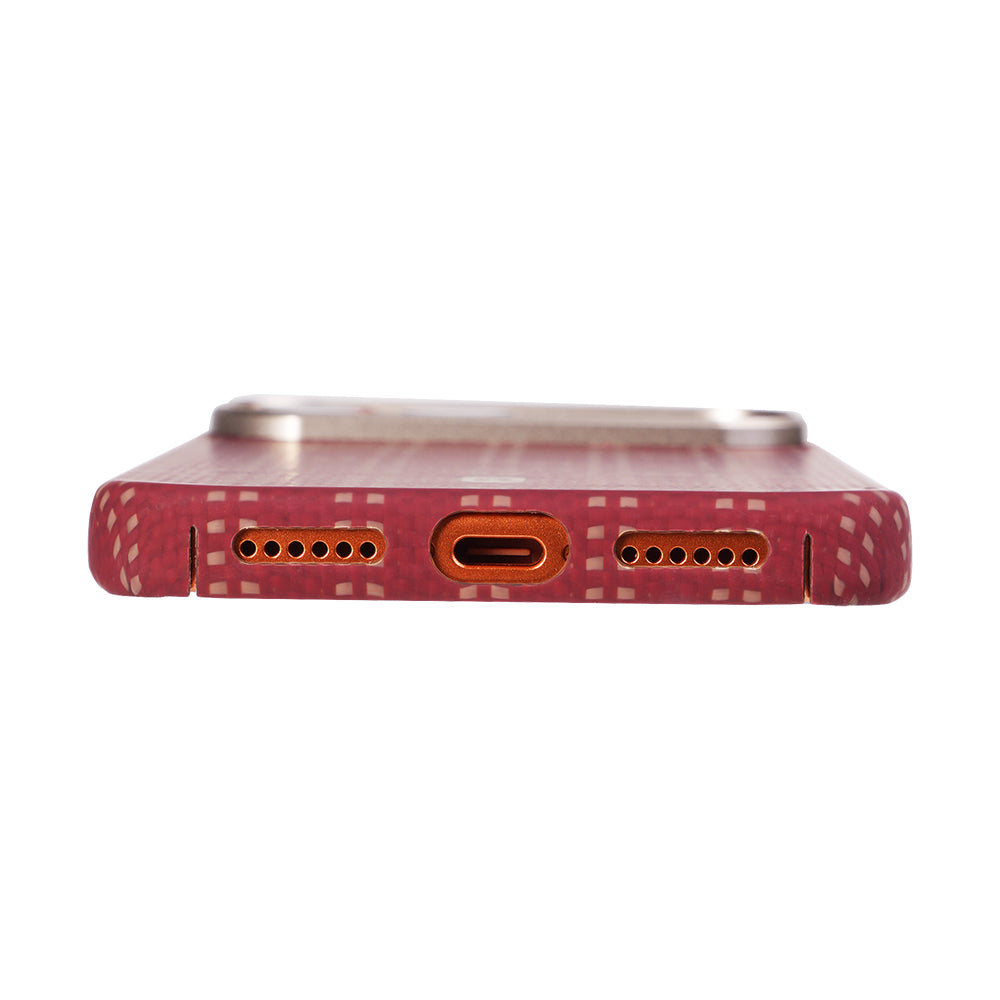 __vg|Kırmızı|4|6978373651317-05|Apple iPhone 17 Pro Max Kılıf MagSafe Şarj Özellikli Raptic Aramid Skin Serisi Karbon Kapak