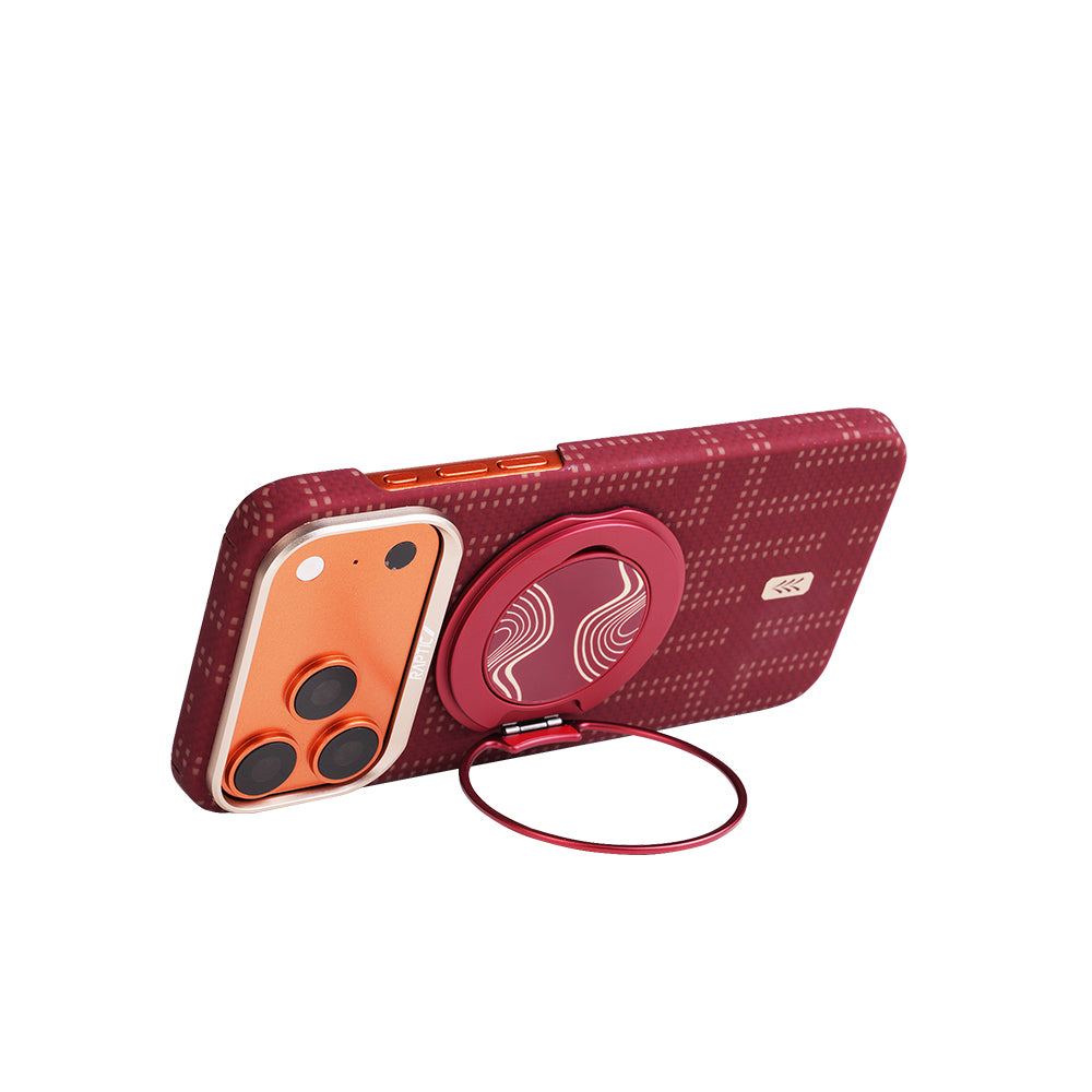 __vg|Kırmızı|8|6978373651317-09|Apple iPhone 17 Pro Max Kılıf MagSafe Şarj Özellikli Raptic Aramid Skin Serisi Karbon Kapak