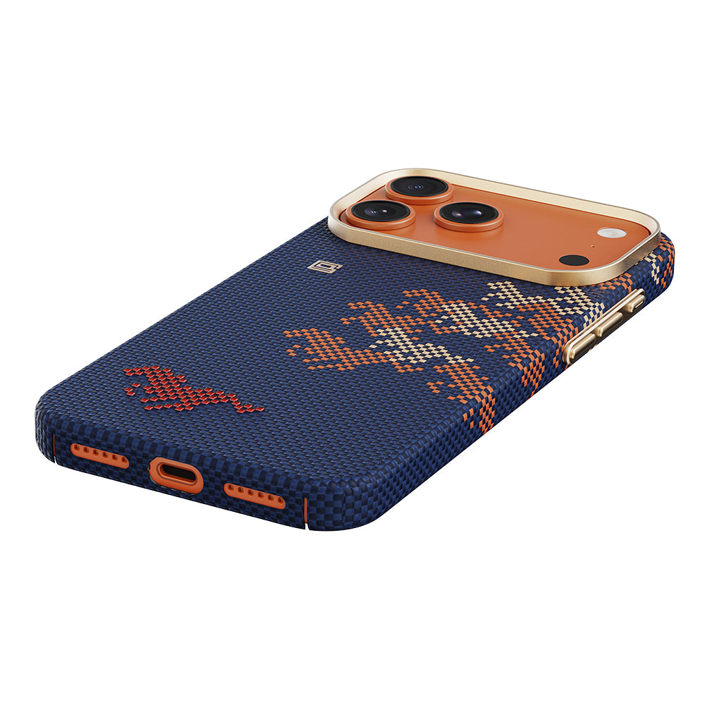 __vg|Lacivert|2|6978373651355-03|Apple iPhone 17 Pro Max Kılıf MagSafe Şarj Özellikli Raptic Aramid Skin Chivalry Serisi Karbon Kapak
