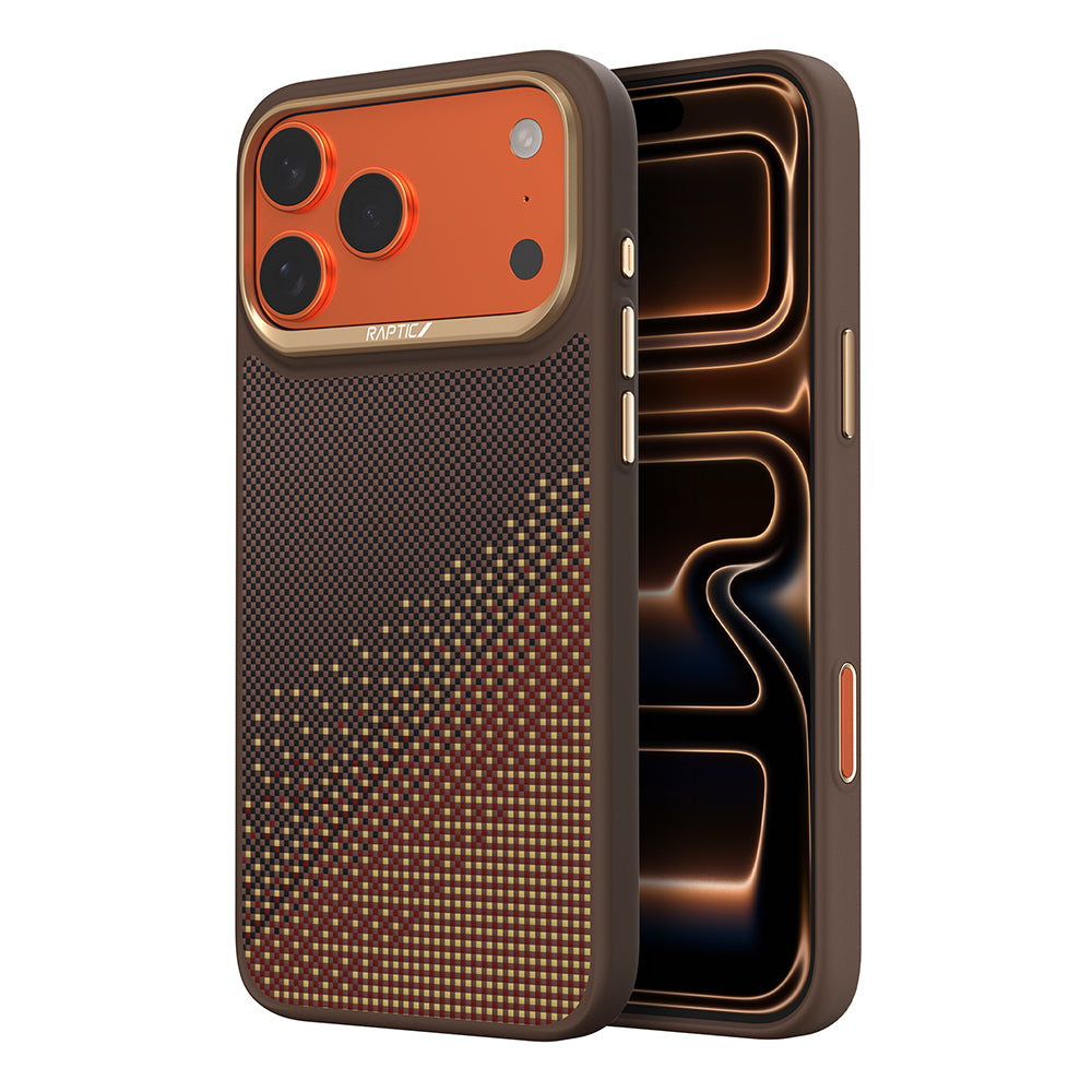 __vg|Kahverengi|0|6978373651379-01|Apple iPhone 17 Pro Max Kılıf MagSafe Şarj Özellikli Raptic Aramid Dual Serenity Serisi Karbon Kapak