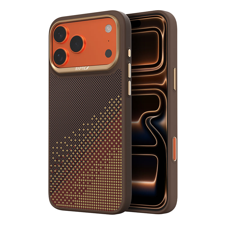 __vg|Kahverengi|0|6978373651379-01|Apple iPhone 17 Pro Max Kılıf MagSafe Şarj Özellikli Raptic Aramid Dual Serenity Serisi Karbon Kapak