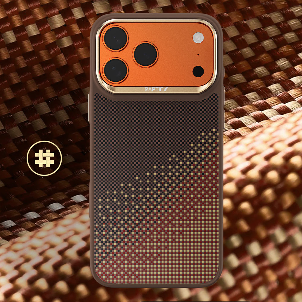 __vg|Kahverengi|1|6978373651379-02|Apple iPhone 17 Pro Max Kılıf MagSafe Şarj Özellikli Raptic Aramid Dual Serenity Serisi Karbon Kapak
