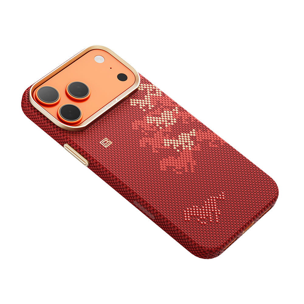 __vg|Kırmızı|4|6978373651645-05|Apple iPhone 17 Pro Max Kılıf MagSafe Şarj Özellikli Raptic Aramid Skin Chivalry Serisi Karbon Kapak