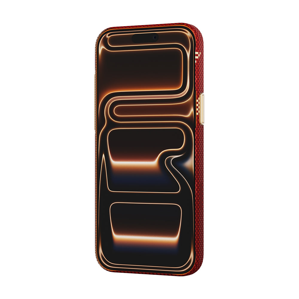__vg|Kırmızı|6|6978373651645-07|Apple iPhone 17 Pro Max Kılıf MagSafe Şarj Özellikli Raptic Aramid Skin Chivalry Serisi Karbon Kapak