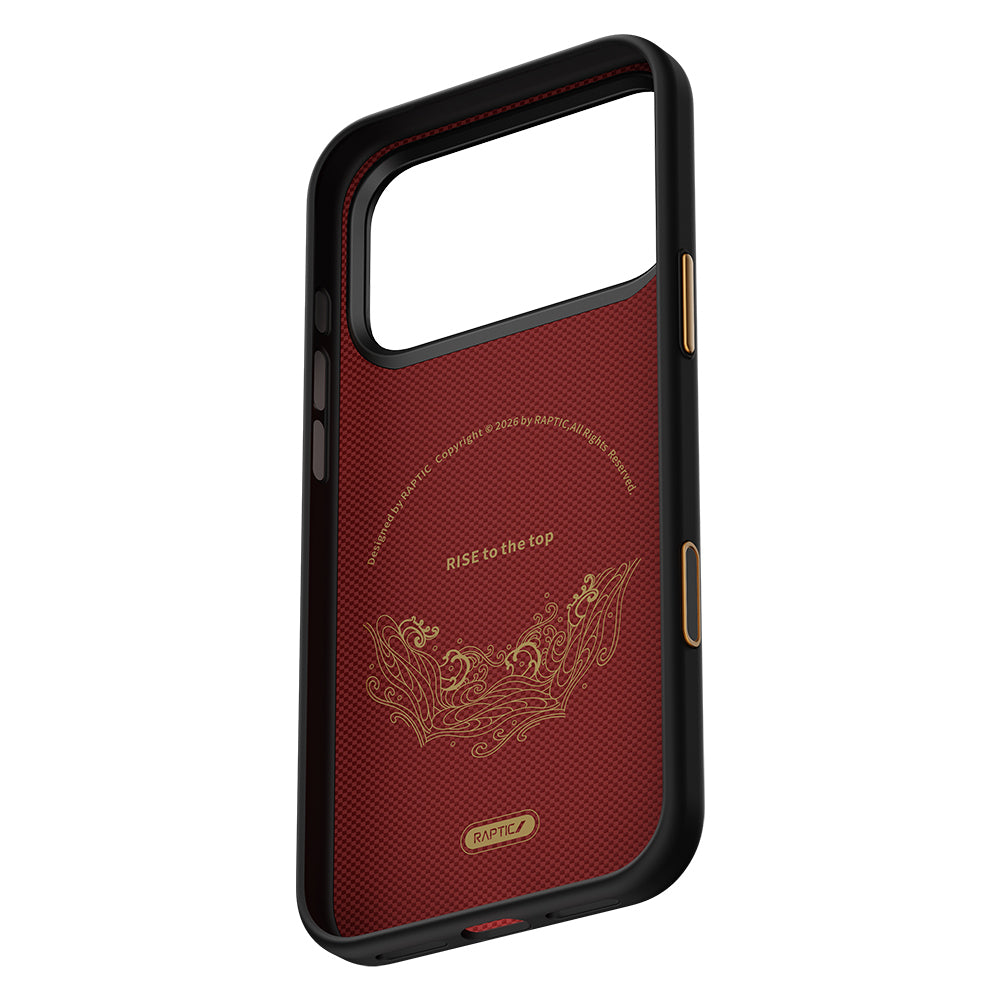 __vg|Siyah|6|6978373652000-07|Apple iPhone 17 Pro Max Kılıf MagSafe Şarj Özellikli Raptic Aramid Dual Rise Serisi 24 Ayar Altın Kaplamalı Karbon Kapak