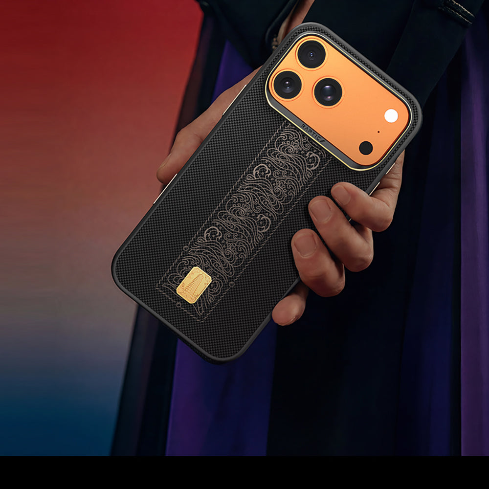__vg|Siyah|12|6978373652000-13|Apple iPhone 17 Pro Max Kılıf MagSafe Şarj Özellikli Raptic Aramid Dual Rise Serisi 24 Ayar Altın Kaplamalı Karbon Kapak