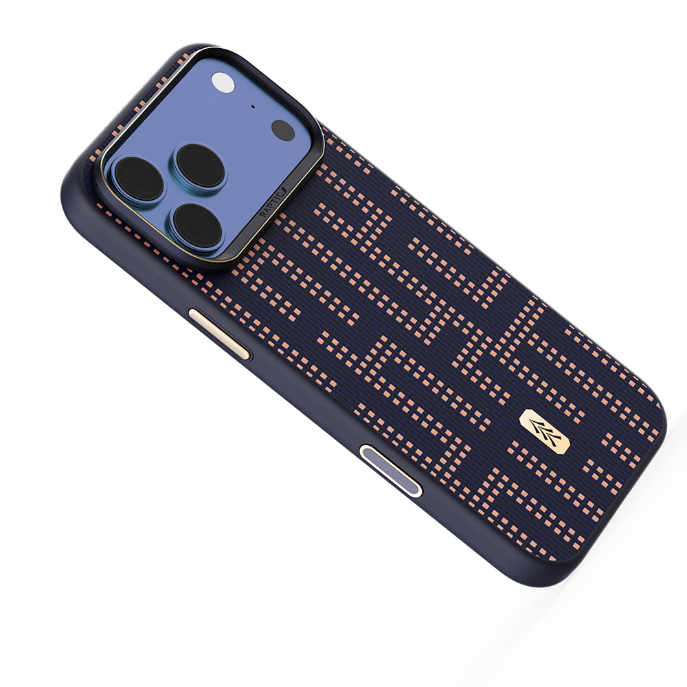 __vg|Lacivert|4|6978373652123-05|Apple iPhone 17 Pro Max Kılıf MagSafe Şarj Özellikli Raptic Aramid Dual Grid Serisi Karbon Kapak