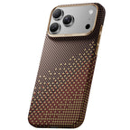 Apple iPhone 18 Pro Kılıf MagSafe Şarj Özellikli Raptic Aramid Skin Serenity Serisi Karbon Kapak - Kahverengi