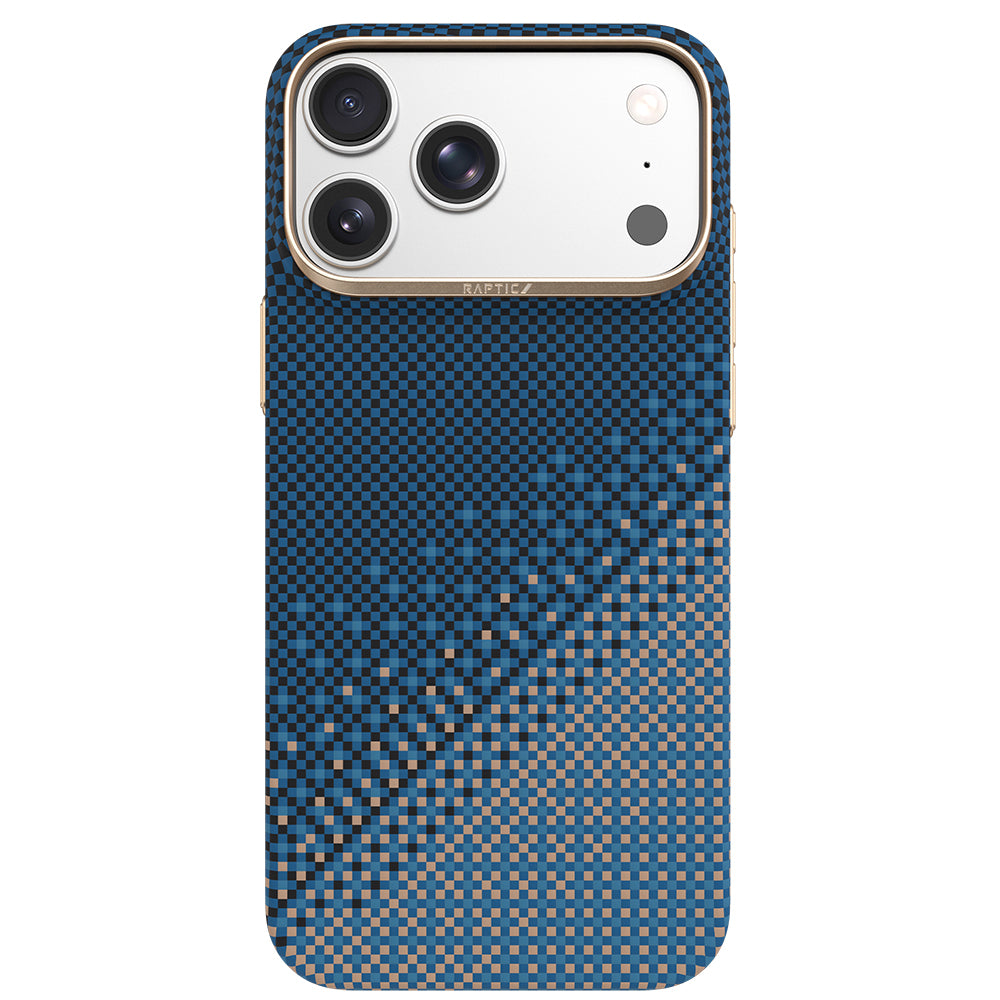 Apple iPhone 18 Pro Max Kılıf MagSafe Şarj Özellikli Raptic Aramid Skin Serenity Serisi Karbon Kapak - Lacivert