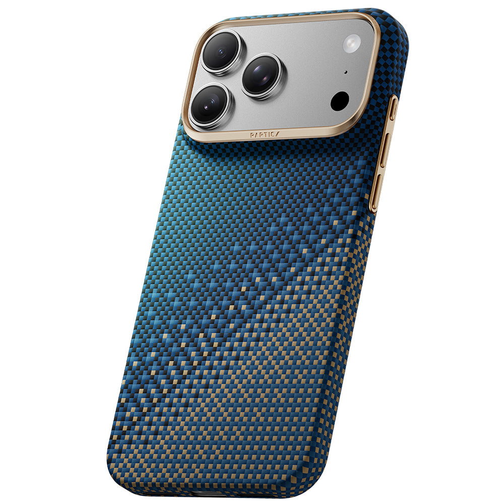 Apple iPhone 18 Pro Max Kılıf MagSafe Şarj Özellikli Raptic Aramid Skin Serenity Serisi Karbon Kapak - Lacivert