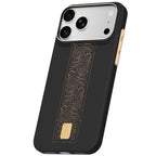 Apple iPhone 18 Pro Kılıf MagSafe Şarj Özellikli Raptic Aramid Skin Rise Serisi 24 Ayar Altın Kaplamalı Karbon Kapak - Siyah