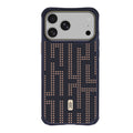 Apple iPhone 18 Pro Max Kılıf MagSafe Şarj Özellikli Raptic Aramid Dual Grid Serisi Karbon Kapak - Lacivert