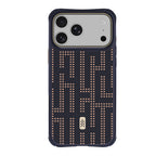 Apple iPhone 18 Pro Max Kılıf MagSafe Şarj Özellikli Raptic Aramid Dual Grid Serisi Karbon Kapak - Lacivert