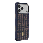 Apple iPhone 18 Pro Max Kılıf MagSafe Şarj Özellikli Raptic Aramid Dual Grid Serisi Karbon Kapak - Lacivert