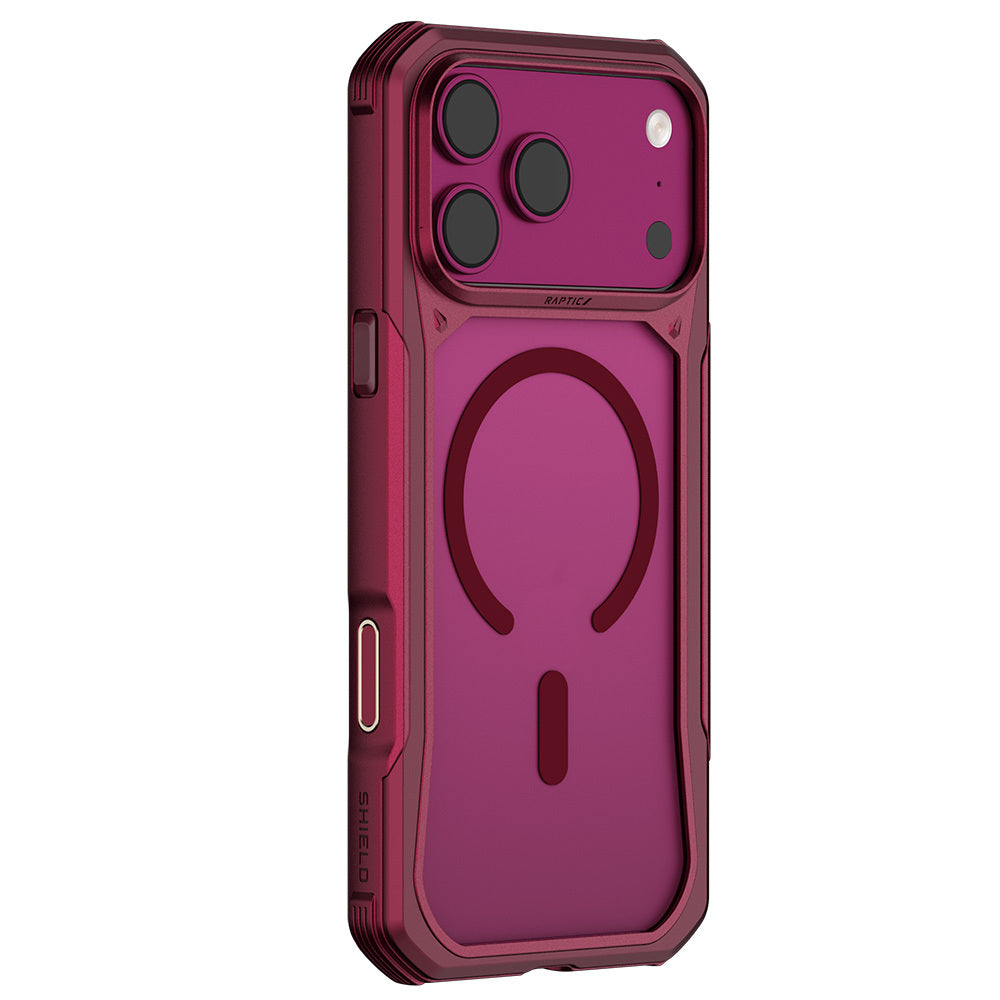 Apple iPhone 18 Pro Kılıf MagSafe Şarj Özellikli Raptic Shield Evo Serisi Airbagli Kapak - Bordo
