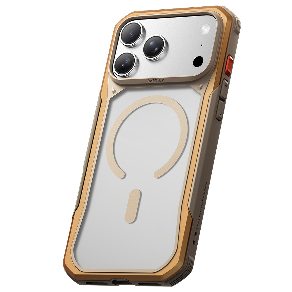 Apple iPhone 18 Pro Kılıf MagSafe Şarj Özellikli Raptic Shield Evo Serisi Airbagli Kapak - Gold