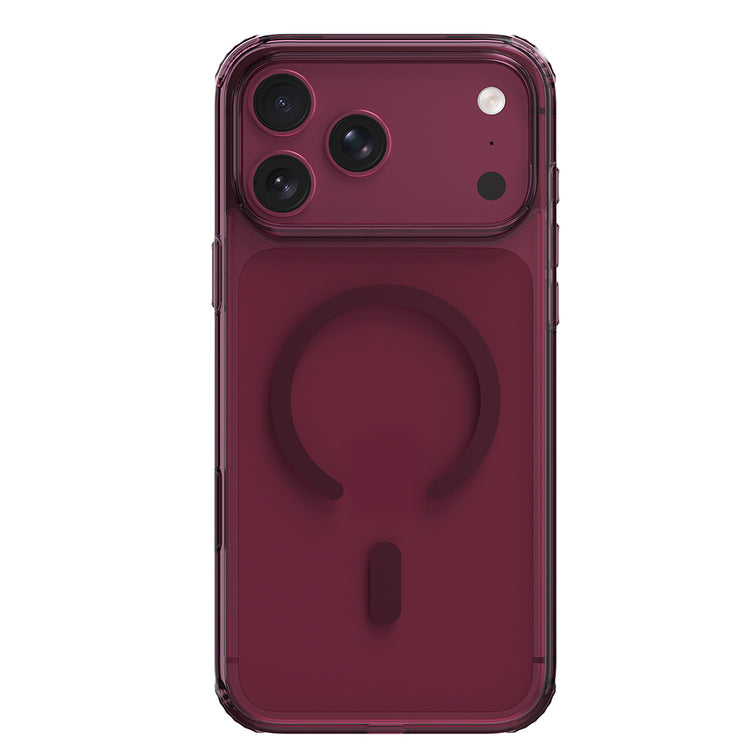 Apple iPhone 18 Pro Kılıf MagSafe Şarj Özellikli Raptic Air Clear Serisi Airbagli Kapak - Bordo