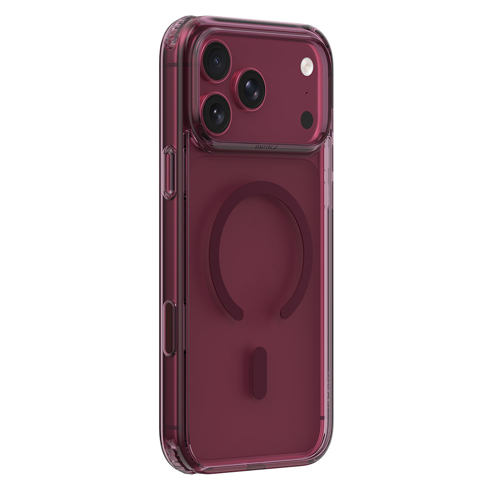 Apple iPhone 18 Pro Kılıf MagSafe Şarj Özellikli Raptic Air Clear Serisi Airbagli Kapak - Bordo