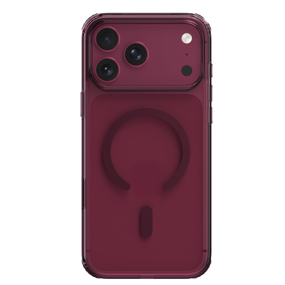 Apple iPhone 18 Pro Max Kılıf MagSafe Şarj Özellikli Raptic Air Clear Serisi Airbagli Kapak - Bordo