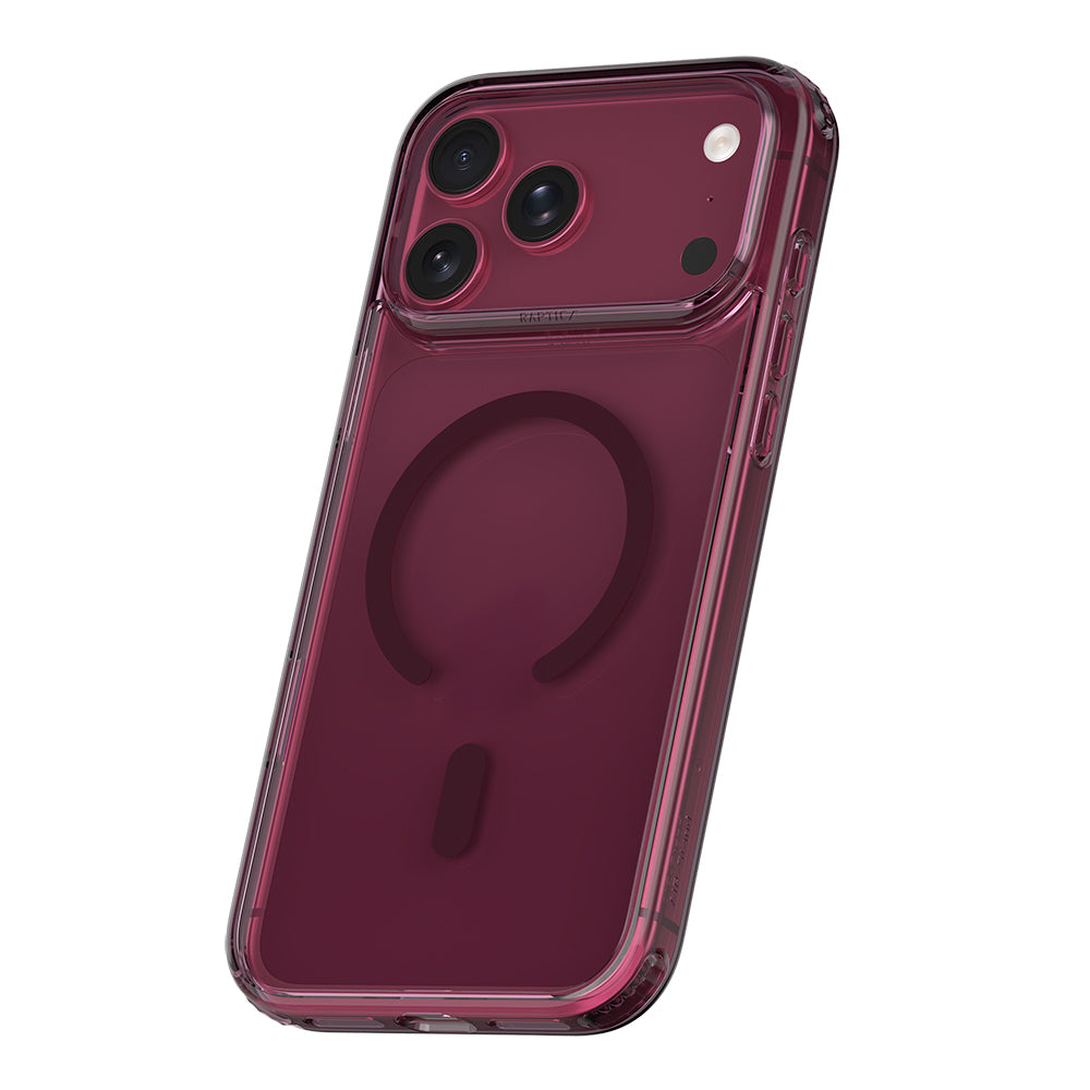 Apple iPhone 18 Pro Max Kılıf MagSafe Şarj Özellikli Raptic Air Clear Serisi Airbagli Kapak - Bordo