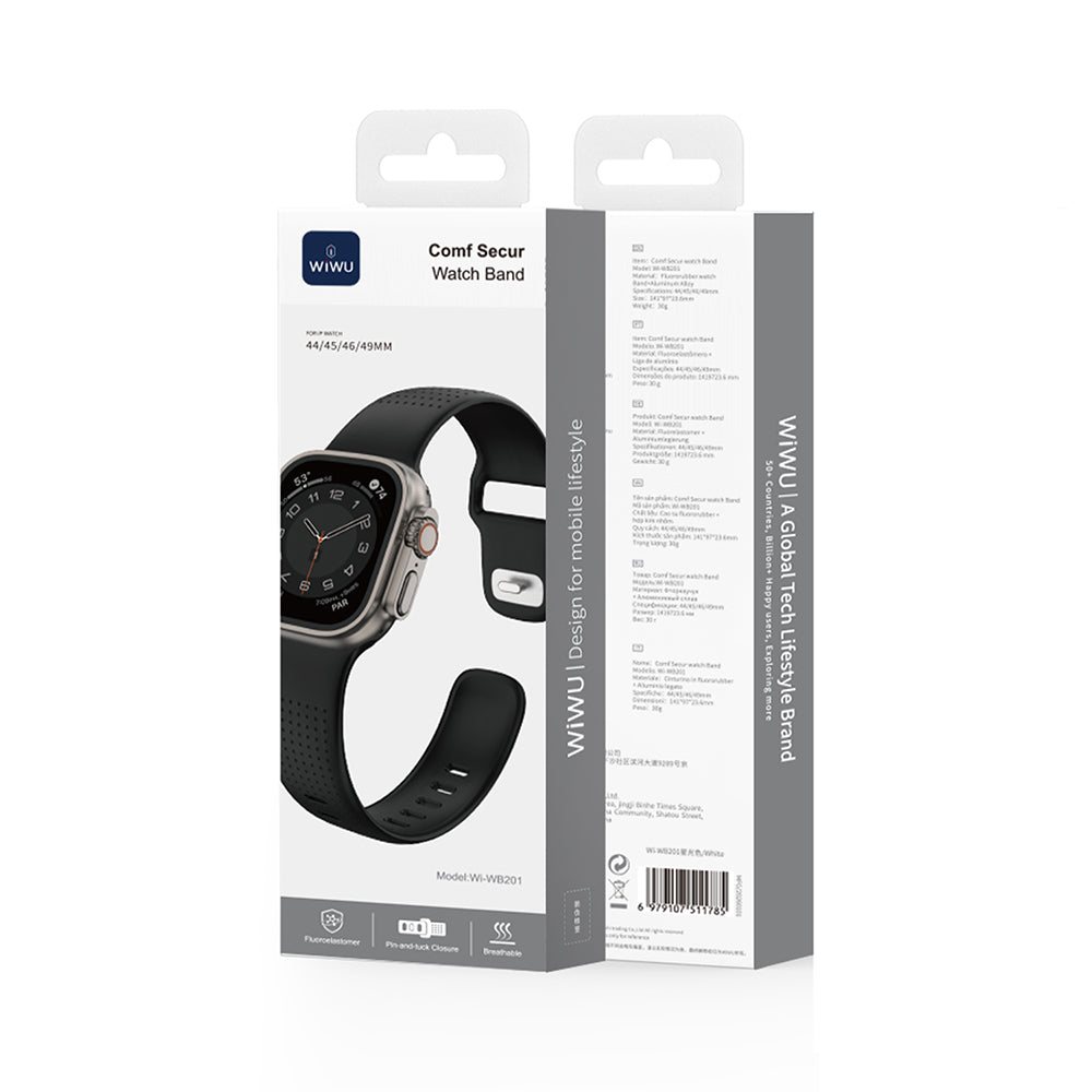 __vg|Siyah|4|6979107511761-05|Apple Watch 42mm Wiwu Wi-WB0201 Comf Secur Serisi Silikon Kordon