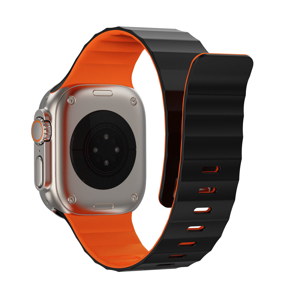 __vg|Siyah-Turuncu|1|6979107512485-02|Apple Watch 42mm Wiwu Mag Secur Serisi Silikon Kordon