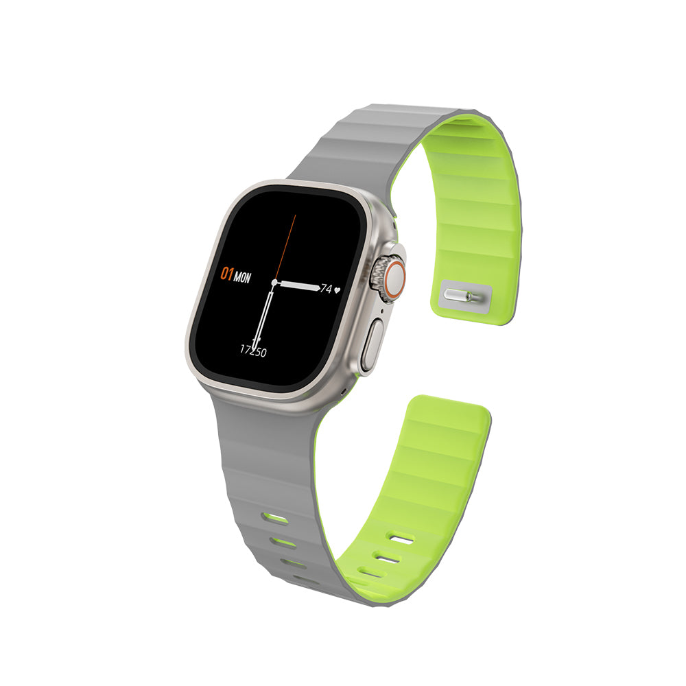 __vg|Gri-Yeşil|2|6979107512492-03|Apple Watch 42mm Wiwu Mag Secur Serisi Silikon Kordon