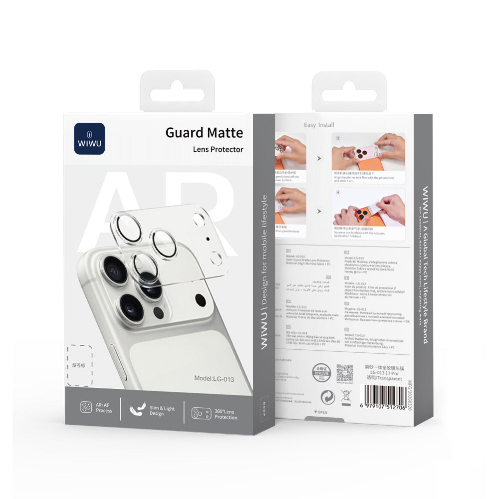 __vg|Şeffaf|6|6979107512713-07|Apple iPhone 17 Pro​ Max Wiwu LG-013 Lens Guard Matte Kamera Lens Koruyucu