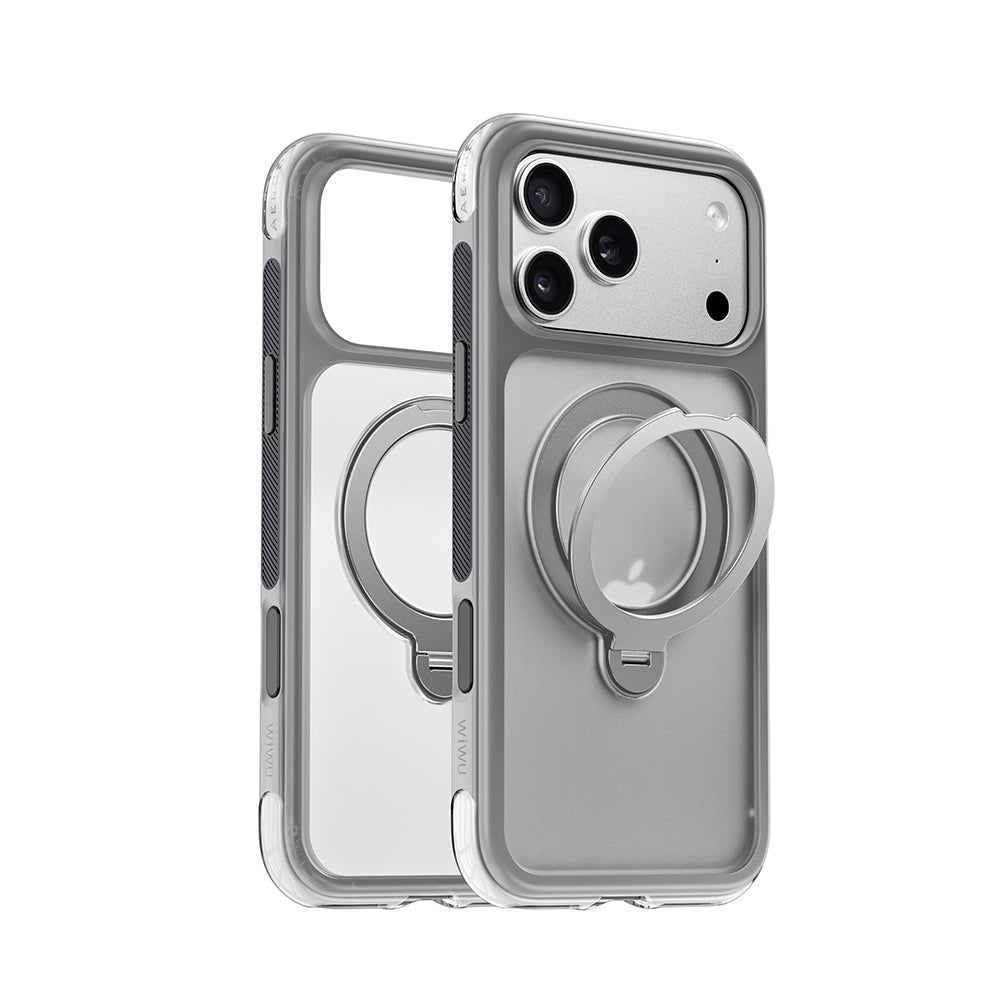 __vg|Gri|0|6979107513246-01|Apple iPhone 17 Pro Max Kılıf Wiwu AS-203 AeroShield Ultra Serisi MagSafe Şarj Özellikli Airbag Tasarımlı Standlı Kapak