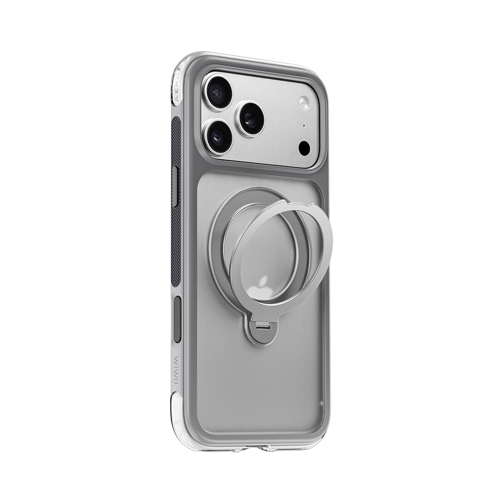 __vg|Gri|1|6979107513246-02|Apple iPhone 17 Pro Max Kılıf Wiwu AS-203 AeroShield Ultra Serisi MagSafe Şarj Özellikli Airbag Tasarımlı Standlı Kapak