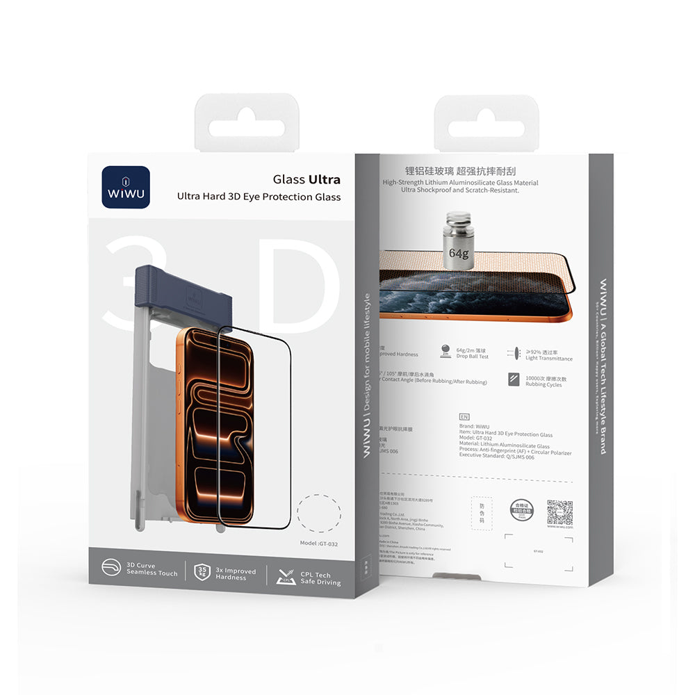 __vg|Şeffaf|5|6979107513291-06|Apple iPhone 17 Wiwu GT-032 Glass Ultra Serisi 3D Polarize Ekran Koruyucu Cam + Kolay Uygulama Aparatı