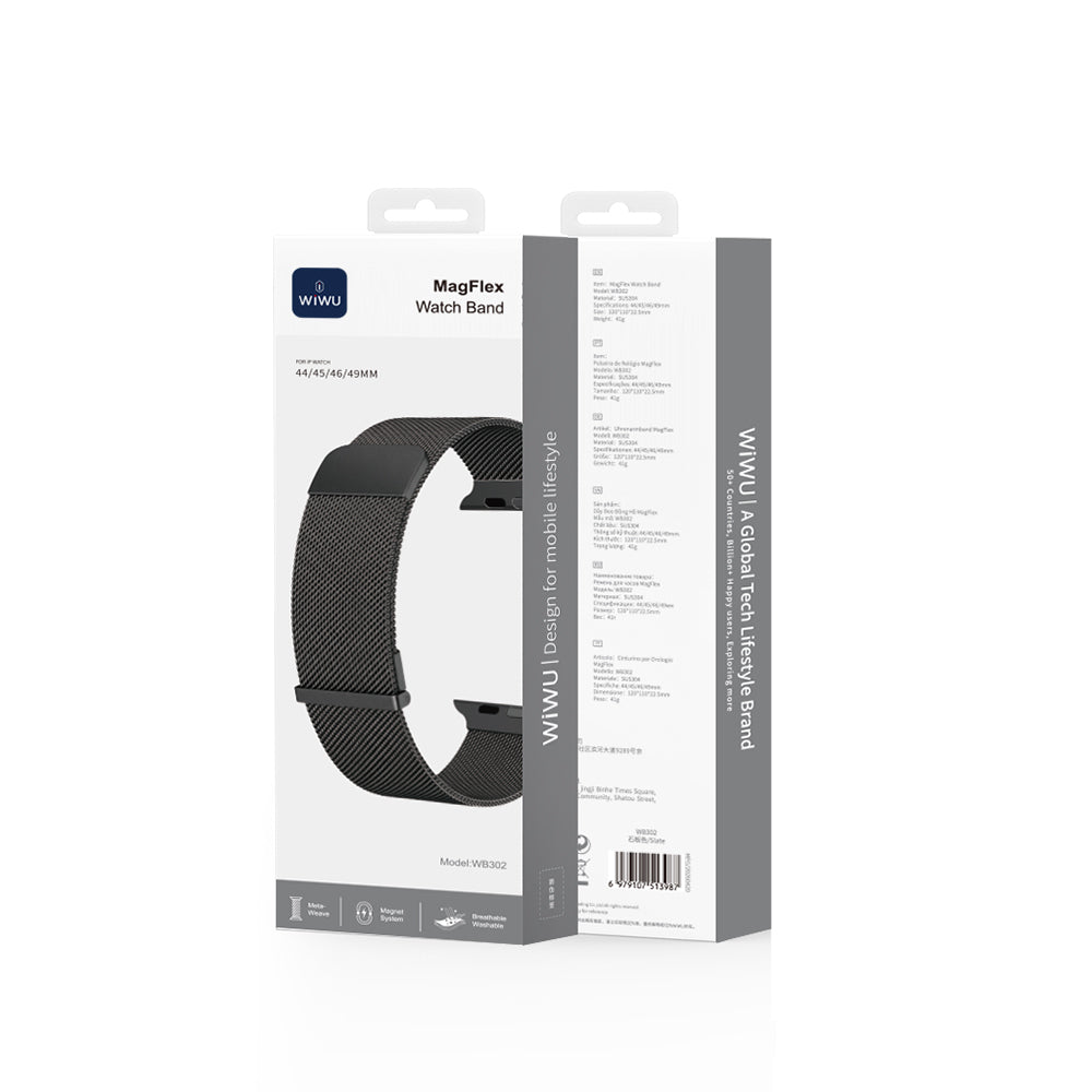 __vg|Siyah|3|6979107513987-04|Apple Watch 42mm Wiwu MagFlex Secure Serisi Metal Kordon