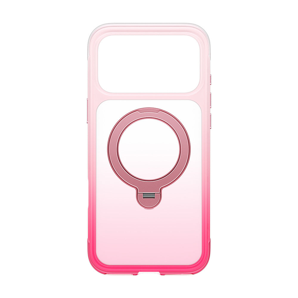 Apple iPhone 18 Pro Kılıf Wiwu AS-204 AeroShield Aurora Ultra Serisi MagSafe Şarj Özellikli Airbag Tasarımlı Standlı Kapak - Pembe