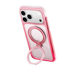 Apple iPhone 18 Pro Kılıf Wiwu AS-204 AeroShield Aurora Ultra Serisi MagSafe Şarj Özellikli Airbag Tasarımlı Standlı Kapak - Pembe