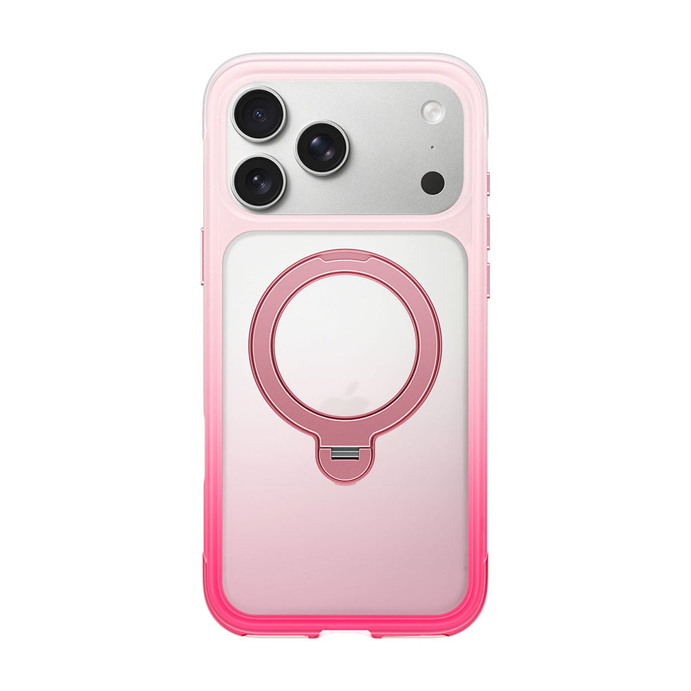 Apple iPhone 17 Pro Kılıf Wiwu AS-204 AeroShield Aurora Ultra Serisi MagSafe Şarj Özellikli Airbag Tasarımlı Standlı Kapak - Pembe