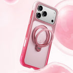 Apple iPhone 18 Pro Kılıf Wiwu AS-204 AeroShield Aurora Ultra Serisi MagSafe Şarj Özellikli Airbag Tasarımlı Standlı Kapak - Pembe