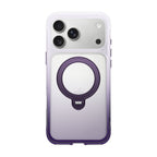 Apple iPhone 17 Pro Max Kılıf Wiwu AS-204 AeroShield Aurora Ultra Serisi MagSafe Şarj Özellikli Airbag Tasarımlı Standlı Kapak - Mor
