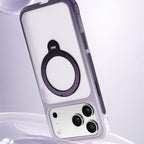Apple iPhone 17 Pro Max Kılıf Wiwu AS-204 AeroShield Aurora Ultra Serisi MagSafe Şarj Özellikli Airbag Tasarımlı Standlı Kapak - Mor