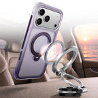 Apple iPhone 17 Pro Max Kılıf Wiwu AS-204 AeroShield Aurora Ultra Serisi MagSafe Şarj Özellikli Airbag Tasarımlı Standlı Kapak - Mor
